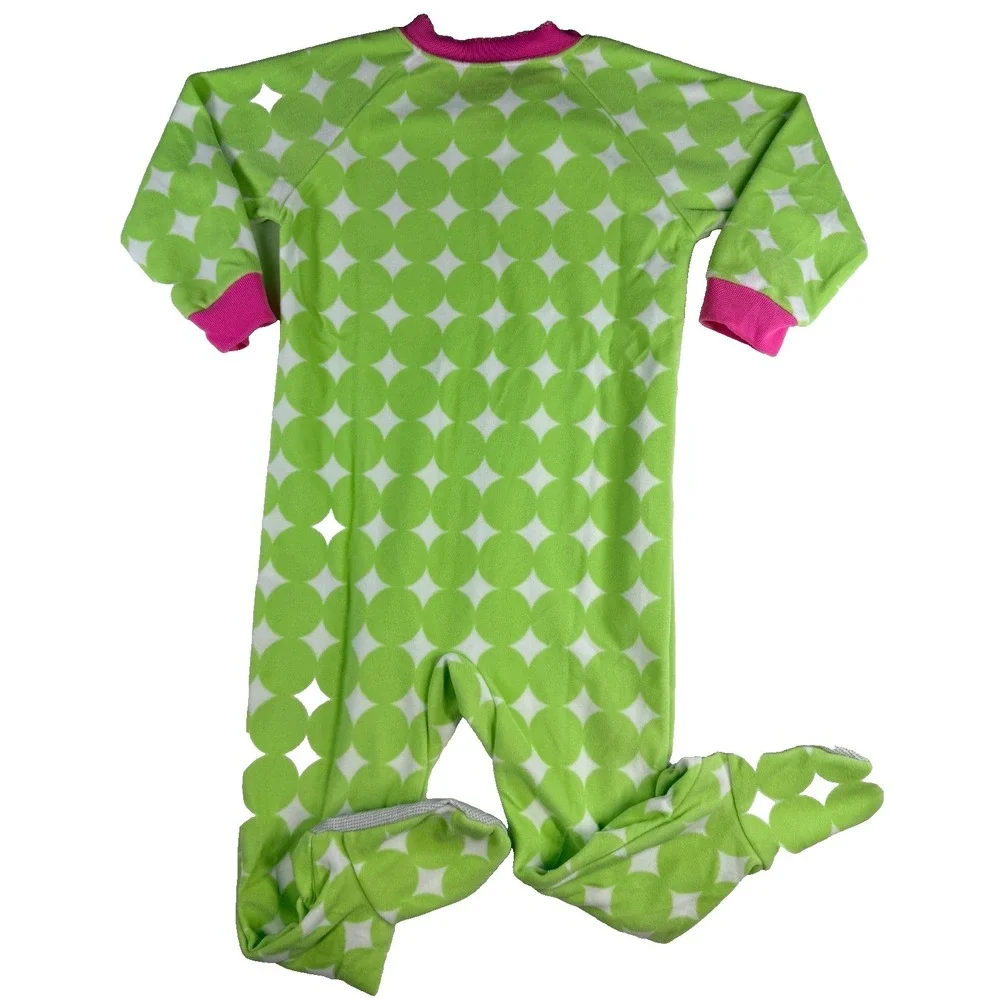 Child of Mine Carter's 24M Green Pink Butterfly Fleece Footed‎ Sleeper Pajamas